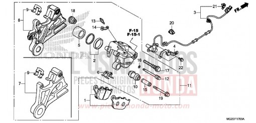 ETRIER DE FREIN ARRIERE CB500FAD de 2013